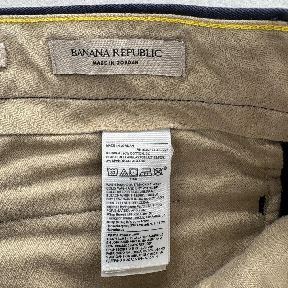 Banana Republic Rapid Movement Chino Pants Mens 31x32 Blue Slim Fit Stretch